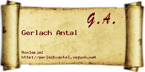 Gerlach Antal névjegykártya
